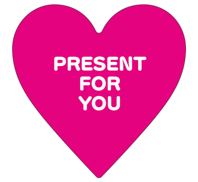 ハート型プレゼントシール完成イメージ